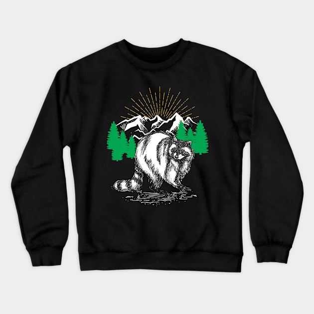 Nature Raccoon Crewneck Sweatshirt by shirtsyoulike